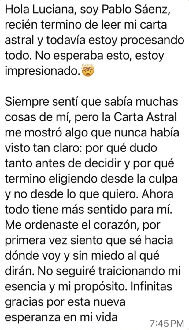 Mensaje real de una clienta sobre su Carta Astral (1)